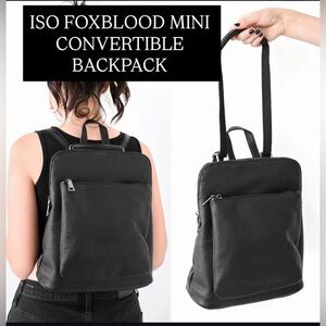 ISO FOXBLOOD Black Mini Convertible Backpack